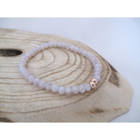 Beige lila armband