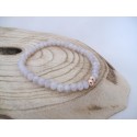 Beige lila armband