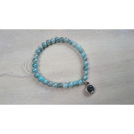 Aqua met grijze armband