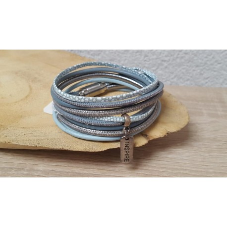 Leren wikkelarmband