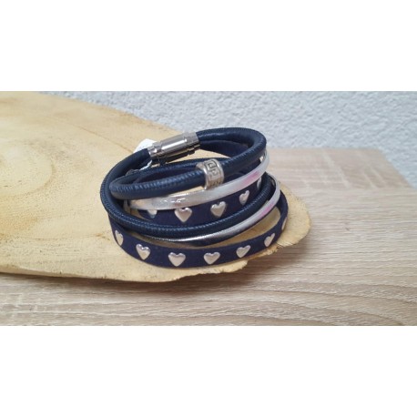Leren wikkelarmband