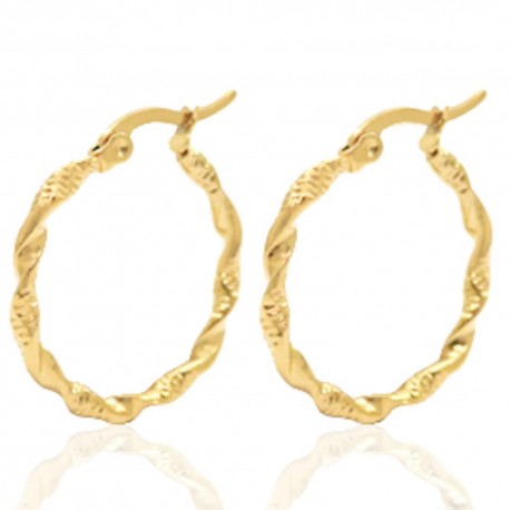 Twisted oorringen goud
