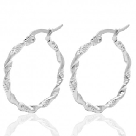 Twisted oorringen zilver