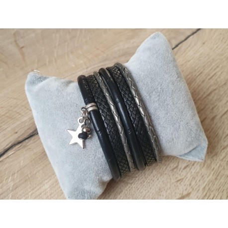 Zwarte wikkelarmband