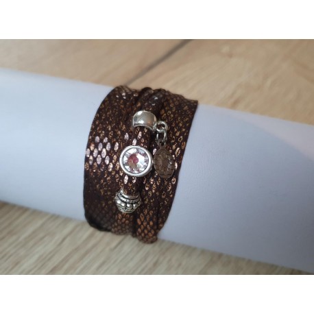 Metallic bruine snake armband