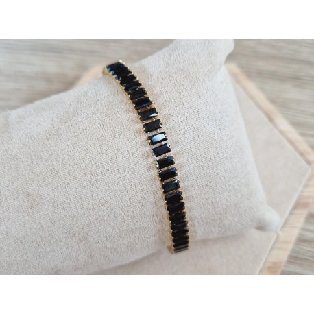 RVS Zirkonia armband zwart