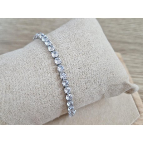 RVS Zirkonia armband zilver