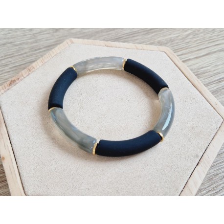 Tube armband grijs/zwart