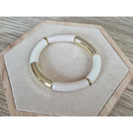 Tube armband gebroken wit