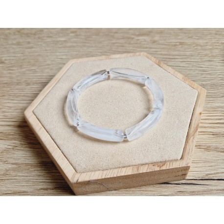 Tube armband opaal wit