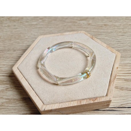 Tube armband transparant glitter