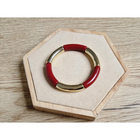 Tube armband bordeaux/goud